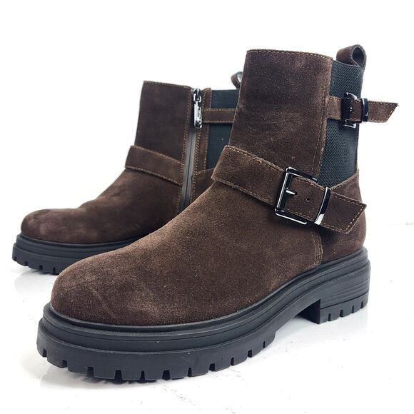 Blondo Ginny Buckle zipper Ankle Boot Booties Suede leather - Picture 1 of 13